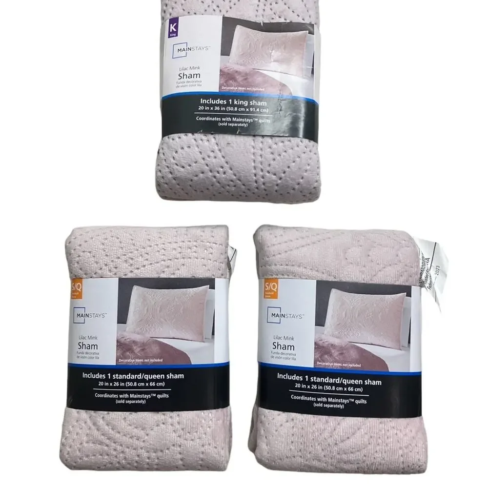 Mainstays Light Pink/ purple tone Sham Bundke